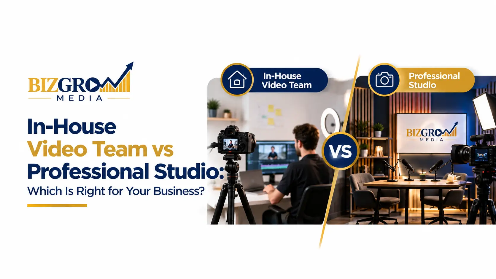 In-house video team vs professional studio production UK